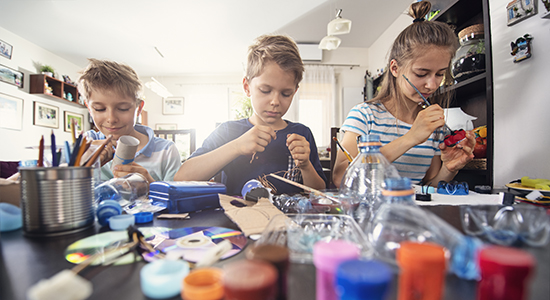 Kids doing crafts