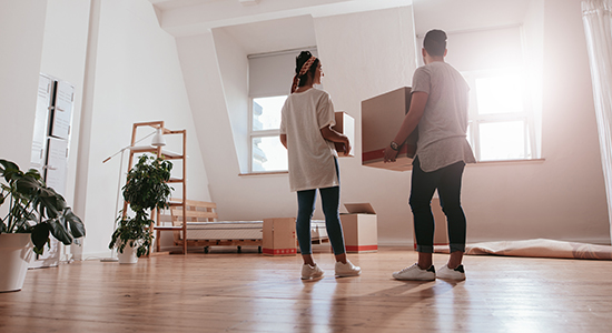 Couple in new home